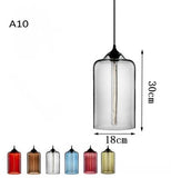 Modern Restaurant Chandelier Light Blown Colorful Glass  Lampshade Glass Ceiling Hanging Lamps Living Room Coffee Room Office