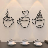 1/3pcs of Creative Coffee Wall Hangings, Coffee Shop Decorations, Interior Wall Decorations, Wall Hanging Iron Paintings