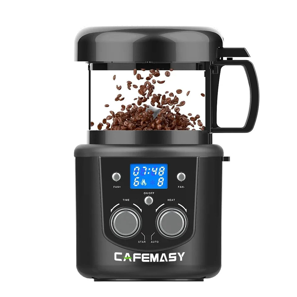 CAFEMASY Home Coffee Roaster Electric Mini No Smoke Coffee Beans Baking Roasting Machine 1400W Coffee Bean Roaster
