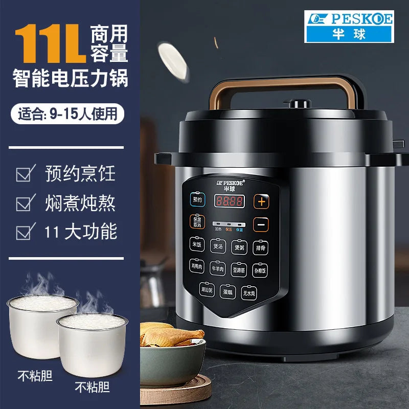 ‌13L Commercial Heavy Duty Pressure Cooker,Restaurant Grade Electric Steamer,Breakfast Buffet Auto Keep Warm Function