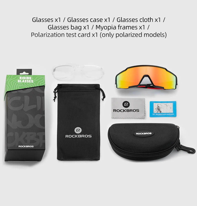 ROCKBROS Photochromic Cycling Glasses Bicycle Polarized Glasses Sports Unisex Sunglasses MTB Road Bike Eyewear Protection Goggle