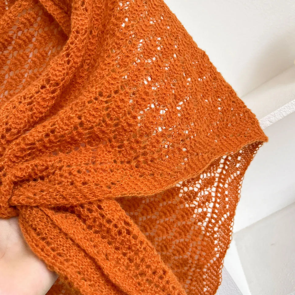 Korean Hollow Out Knitted Shawl Summer Air Conditioning Fake Collar Neck Guard Knit Thin Knotted Cape Shoulder Scarf For Women