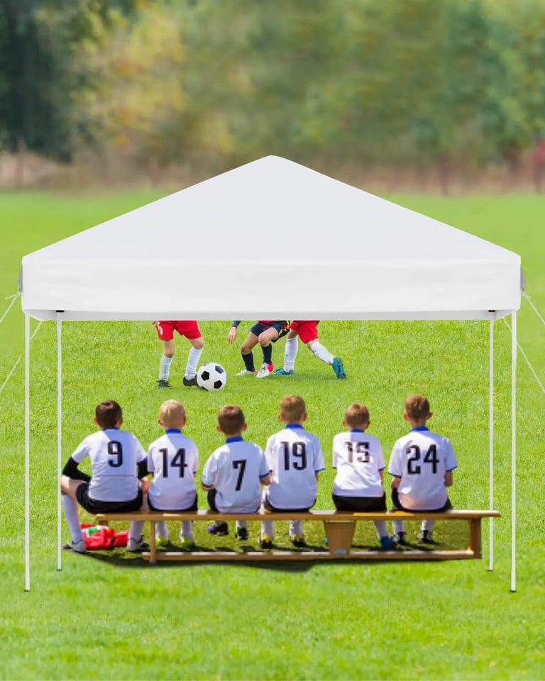 10x10 FT Pop Up Canopy Tent with 3 Adjustable Heights – Outdoor Sun Shade Shelter, 4 Sandbags & Carry Bag, for Parties & Events