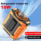 Portable Waist Fan USB Rechargeable Clip on Wearable Belt Shirt Body Fan with Flashlight Cooling Waist Fan for Outdoor Travel