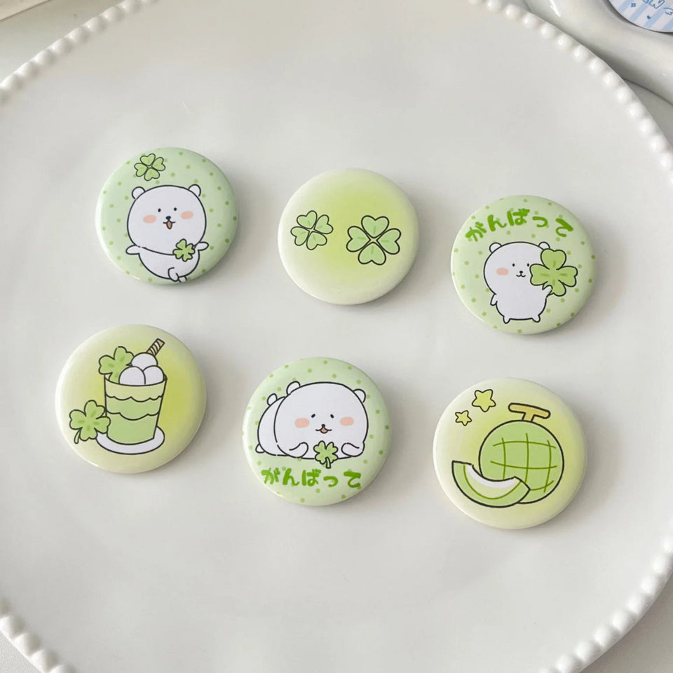 6pcs/set 45mm Cute Cartoon Mini Enamel Pins Kawaii Badges for Bag Denim Jacket Scrapbook Journal Girly Collectible Badge Pins