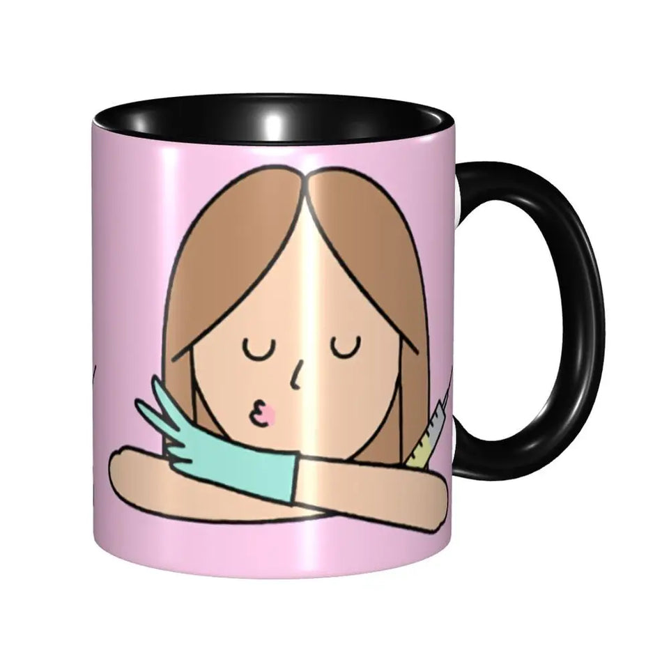 Pink Doctor Nurse Coffee Mugs DIY Customized Enfermera En Apuros Ceramic Milk Tea Mug Cup