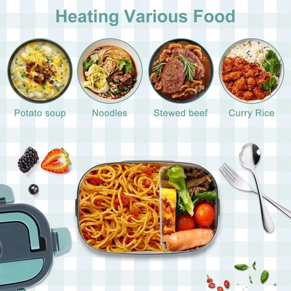 1.5L Electric Lunch Box – Portable Food Warmer for Office & Car, 304 SS Inner Pot, 60W Efficient