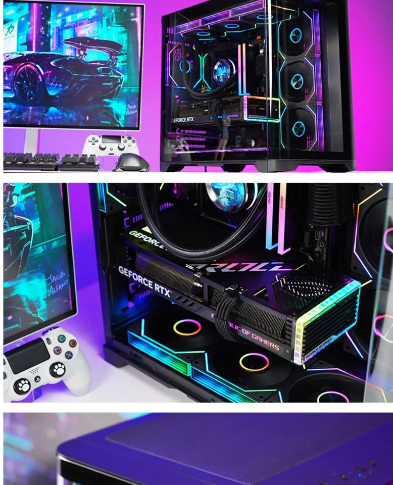 WJCOOLMAN Sky Ceiling PLUS ATX curved glass sea-view room computer case Supports 360-degree water cooling
