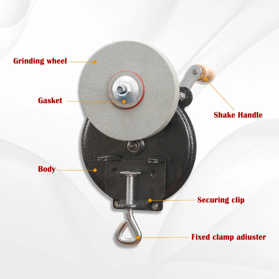 Hand Cranked Desktop Grinding Wheel Grinder Old-Fashioned Sharpening Machine Polishing Sharpener Cutting Tool for Kitchenware