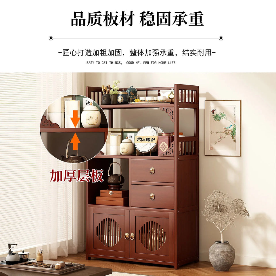 Multifunctional Furniture with Drawers & Shelves, Kitchen Cupboard, Living Room Storage Organizer, Tea Table Cabinet