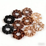 1/30/60/100pcs bulk satin scrunchies 100colors  women small 6.5cm headwear hair ties accessories casual cute black coffee