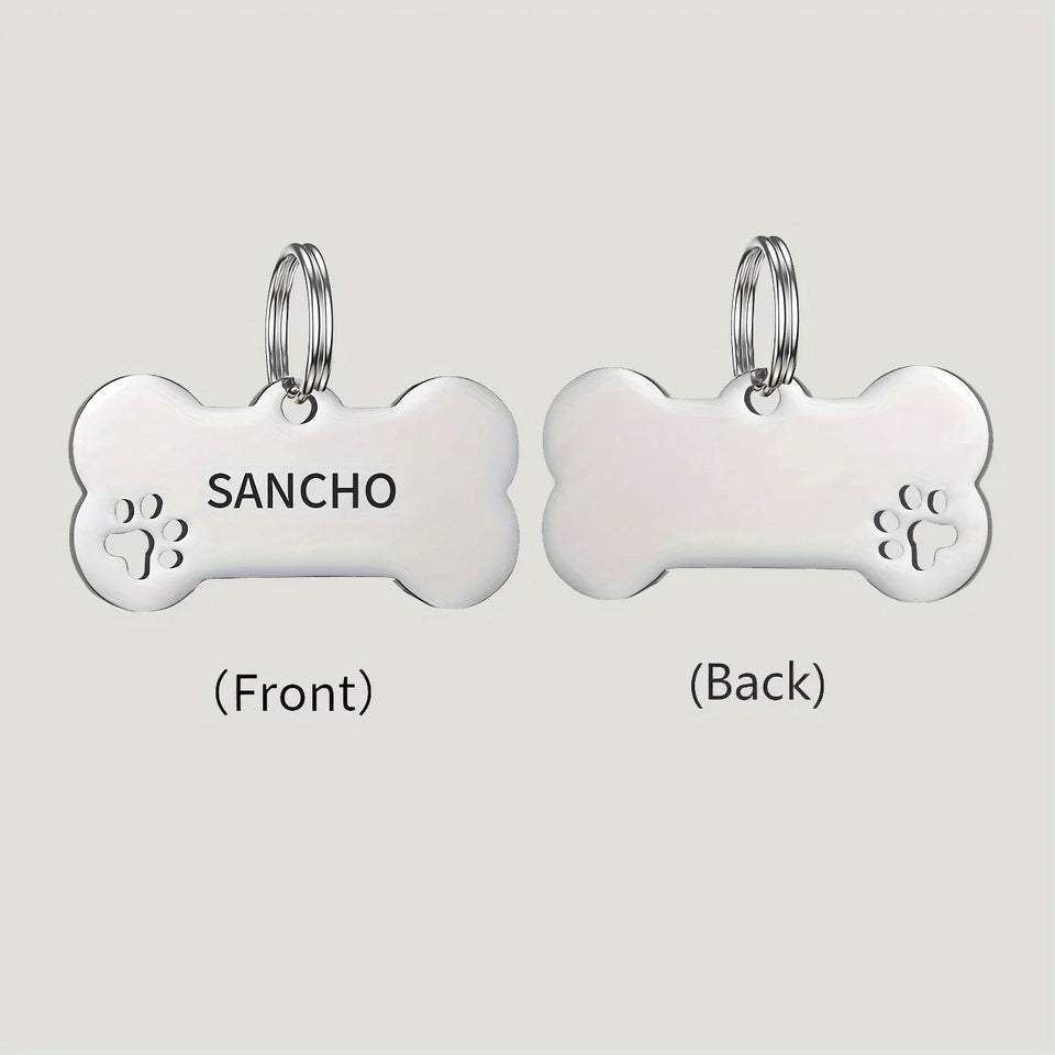 Personalized Engraved High-Quality Dog Tag Bone-Shaped Collar Pendant with Name Phone Number Custom Pet Identification Accessory