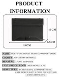 New Solid Color Passport Holder RFID Blocking Ticket Slot Clip Protective Cover Protector Leather Travel Card Bag
