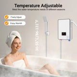 4500W 110V Water Heater, Touch Screen Electric Water Heater, Instantaneous Water Heater  On Demand Bath Shower