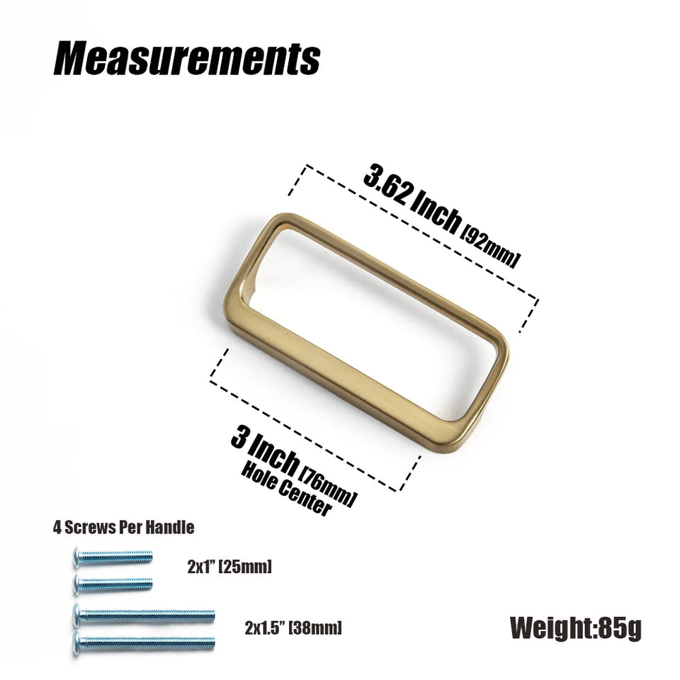 Goo-Ki Brushed Brass Cabinet Handle Antique Three-dimensional Finger Pulls Wardrobe Drawer Long Handle Nickel Drawer Pulls