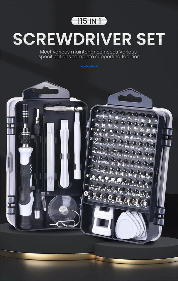115-in-1 Precision Screwdriver Set for Electronics Repair DIY Tools Kit for Phone Laptop PC Watches Glasses and Eyewear