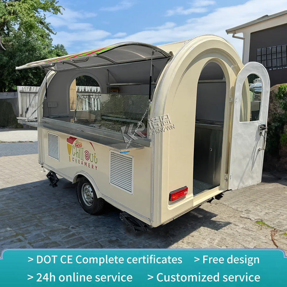 Food Vending Van Catering Fully Equipped Concession Street Mobile Food Truck Cart Fast Food Mobile Store Truck Boutique Trailer