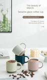 Speckled Ceramic Coffee Mug Modern White Frosted Design with Handle Unglazed Base Custom Small for Cafe