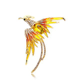 New Bathing Fire Phoenix Rhinestone Brooch Pendant Fashion Animal Sparkling Crystal Pins Clothes Bags Accessories Jewelry Gifts