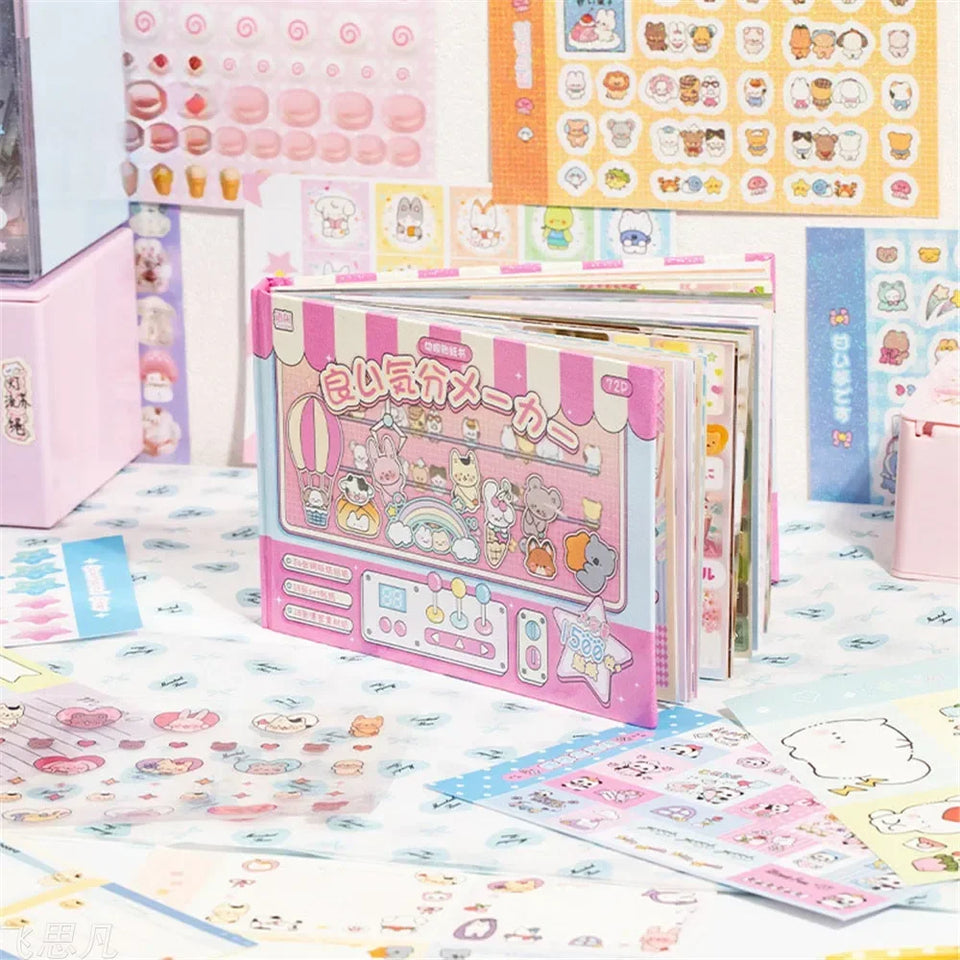 New 1Style 72Pcs/bag Good Mood Maker Cut Film Sticker Book Handbook Scrapbook Phone Case Photo Frame Calendar DIY