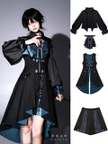 Original Dark Goth Prince Clothing Set New Spring Summer Women's Cool Black Shirt Irregular Vest Shorts 3 Piece Suit Outfits