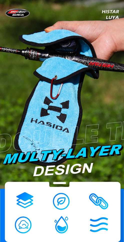 HISTAR 1pc 3 Color Choice Double Layers Thicken Anti-Slippery High Cotton Fabric Soft Fishing Face Towel