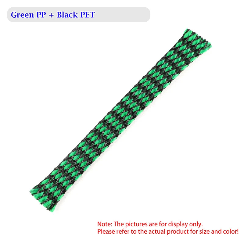 1~100m New Braided Cable Sleeve 4 8 12mm Flexible PP Cotton + PET Yarn Harness Sheath Dust Proof Wire Sleeving Protection Wrap