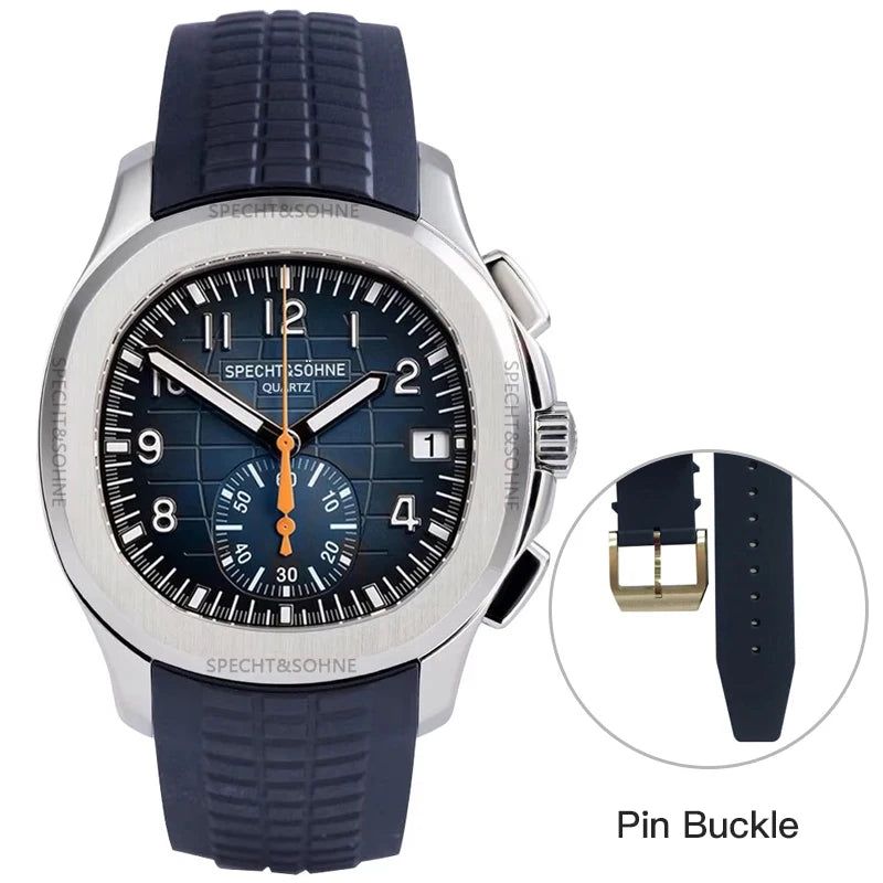 New Arrivals Specht&Sohne Brand Men Quartz Watches 40MM Rose Gold Stainless Steel  Male Functional 5167 Sports Wristwatch 5Bar