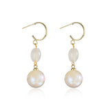 2022 New Trend Simulation Pearl Long Earrings Women's Flower Rhinestone Wedding Pendant Earrings Fashion Korean Jewelry Earrings