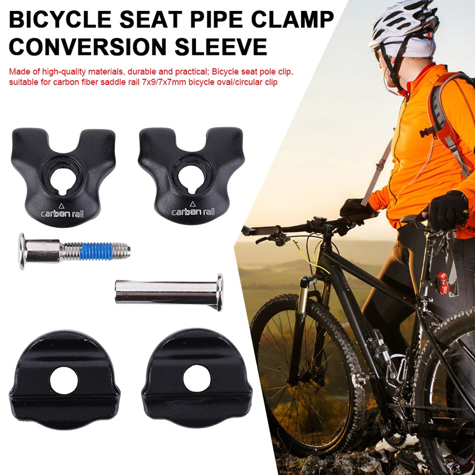 Bike Seatpost Clamp Carbon Rail Cushion Seatpost Clips Bicycle Seatpost Clamp for Oval/Round Clips