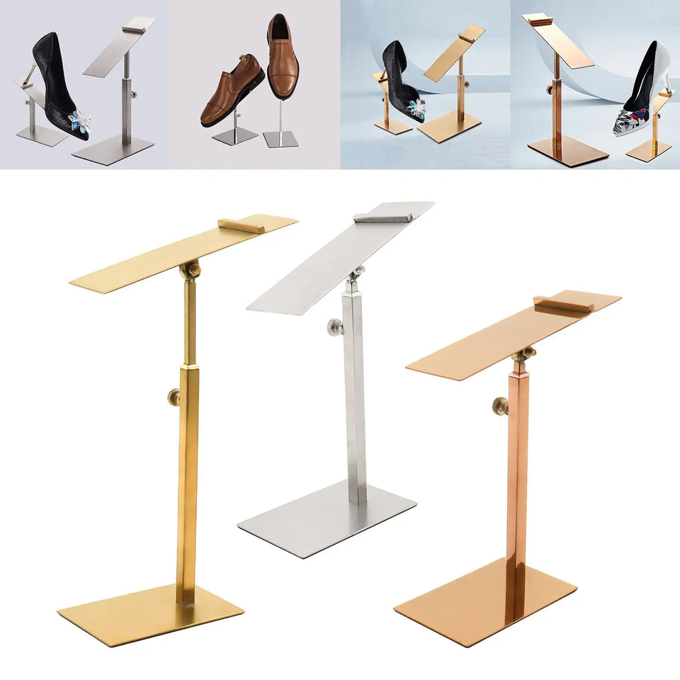 Shoes Display Stand Sturdy Sandal Store Display for Desktop Retail Supply Shoes Display Stand Shoe Riser Adjustable Height