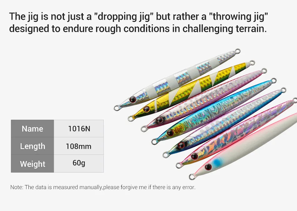 Noeby Metal Jig Fishing Lure 60g Long Casting Jigs Steel Panels Stronger Shore Jigging Long Casting Saltwater Fishing Lures