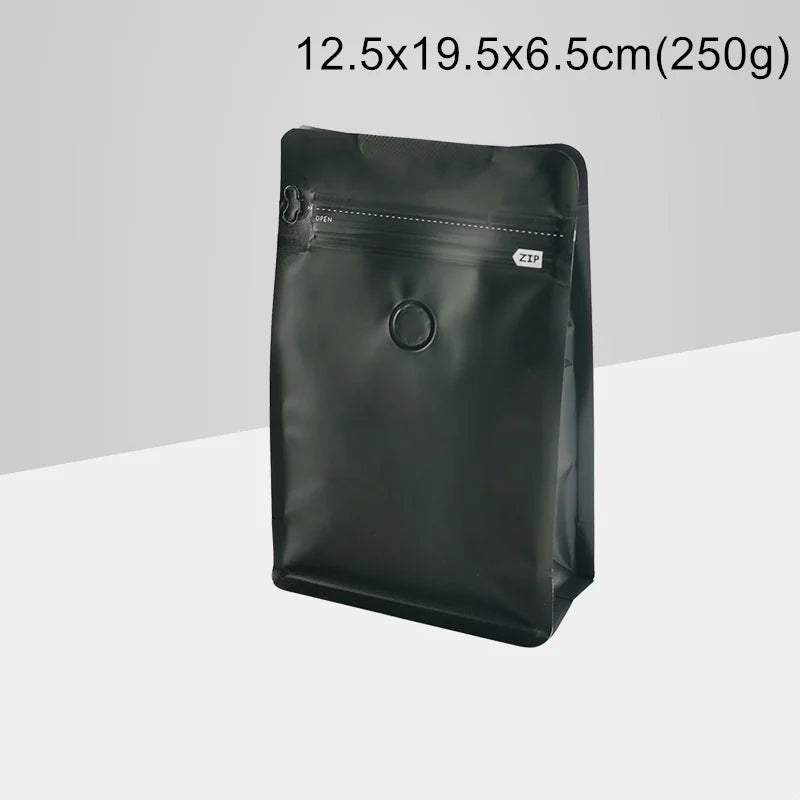 StoBag 20pcs 250g Color Matte Coffee Beans Bag Packaging with Valve Aluminum Sealed for Powder Nuts Storage Reusable Pouches
