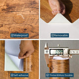 55cm Width Waterproof Vinyl Wood Grain Stickers Self Adhesive Wallpaper for Wardrobe Cupboard Table Closet Bedroom Home Decor