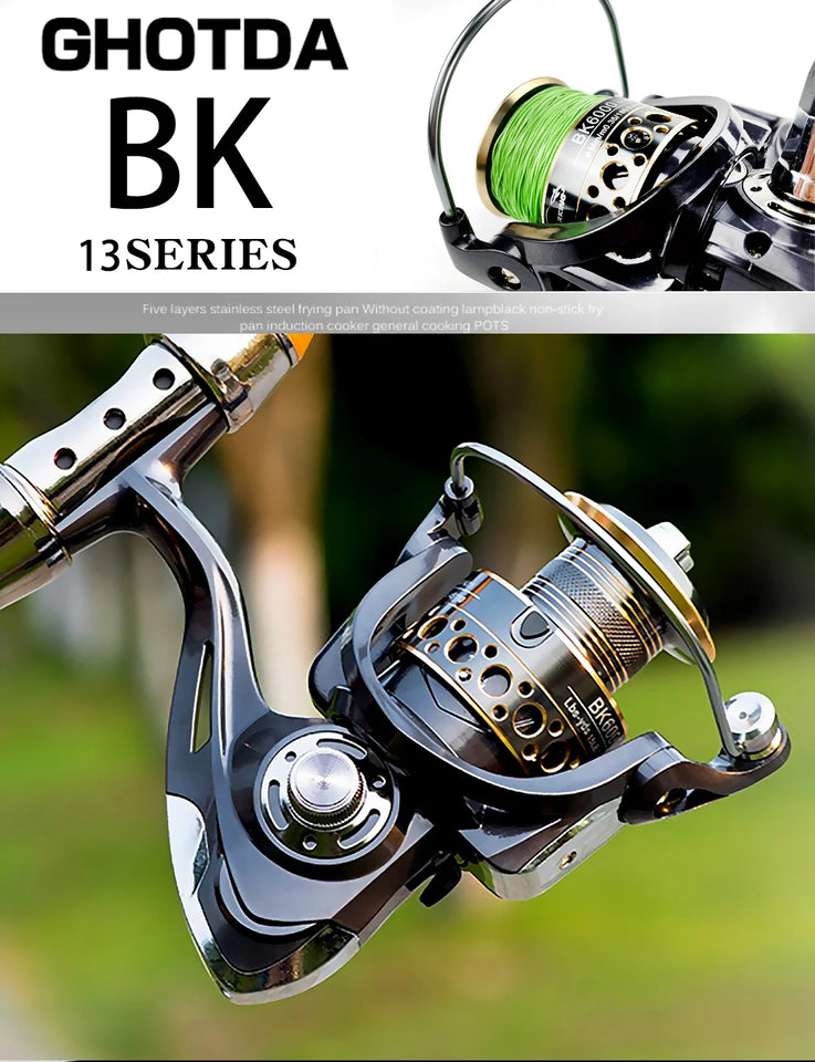 Spinning Fishing Reel 2000-7000 All Metal Spool 8-10KG Power Hard Gear Light & Tough Body Smooth Long Casting Coil