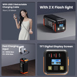 Power Bank 50000mAh 100W PD PPS Super Fast Charging Portable Spare Battery Type-C Retractable Cable Powerbank For Phone Laptop