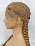 KIMA New Arrival 26 Inches Braided Wigs Synthetic Lace Front Hair Wig With Baby Hair for Black Women