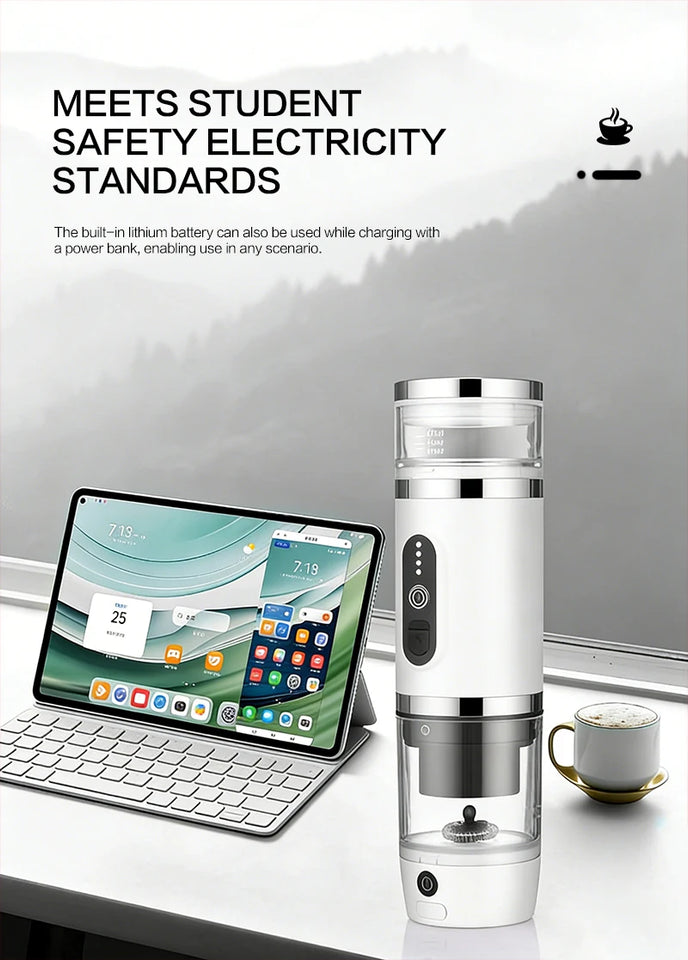 Outdoor camping portable capsule coffee machine, 3-in-1 multi-functional espresso machine with built-in wireless milk frother.