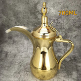 Golden Arabic Coffee Pots, ,Hot Water long-mouthed Tea Kettle Coffee Maker, Narrow Teapot 500/700ML 304 Stainless Steel