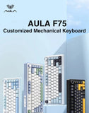 AULA F75 2.4G Wireless/Bluetooth/Wired Gaming Mechanical Keyboard RGB Customized 75% Layout OEM Profile Gasket PC Game Keyboard