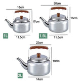 New 1L/1.5L/2L Tea Pot Large Capacity Fast Heating Teapot Stainless Steel Coffee Pot Home Camping