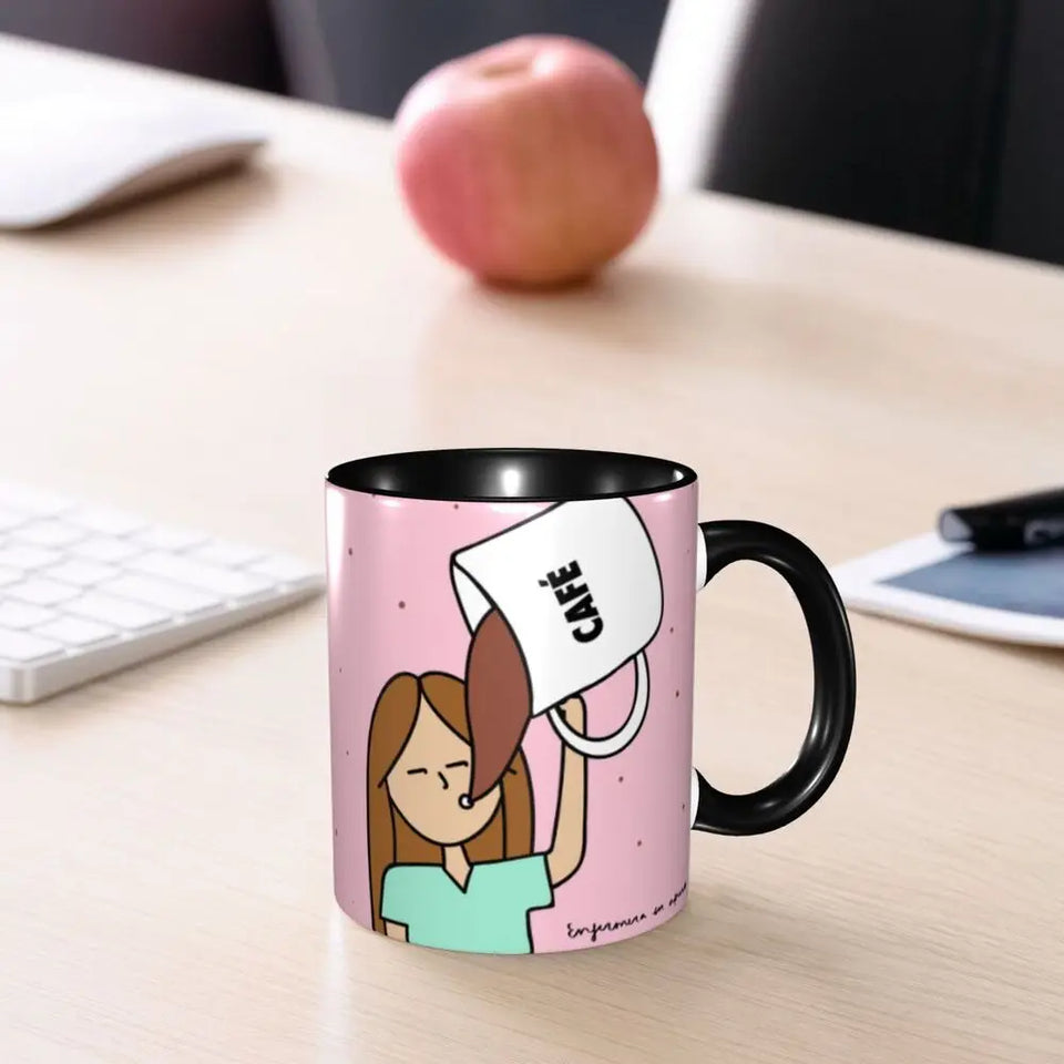 Pink Doctor Nurse Coffee Mugs DIY Customized Enfermera En Apuros Ceramic Milk Tea Mug Cup