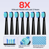 Seago Fast Rechargeable Electric Toothbrush  Smart Automatic with 8 Replacement Brush Heads Adult Waterproof 5 Modes SG-958
