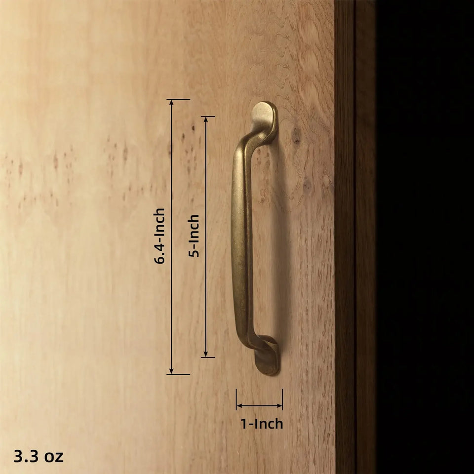 Antique Brass Cabinet Knobs Drawer Handles Zinc Alloy Pulls Mid-Century Modern Hardware for Kitchen and Bathroom Cupboard