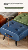 Furniture Small Upholstered Shoe Bench Oil Wax Leather Padded Entryway Shoe Changing Stool Modern Minimalist Living Room Ottoman