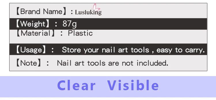 1Pc Rectangle Double-layer Nail Art Tool Empty Storage Box Tweezers Clippers Nail Brush Files Portable Plastic Container 22cm
