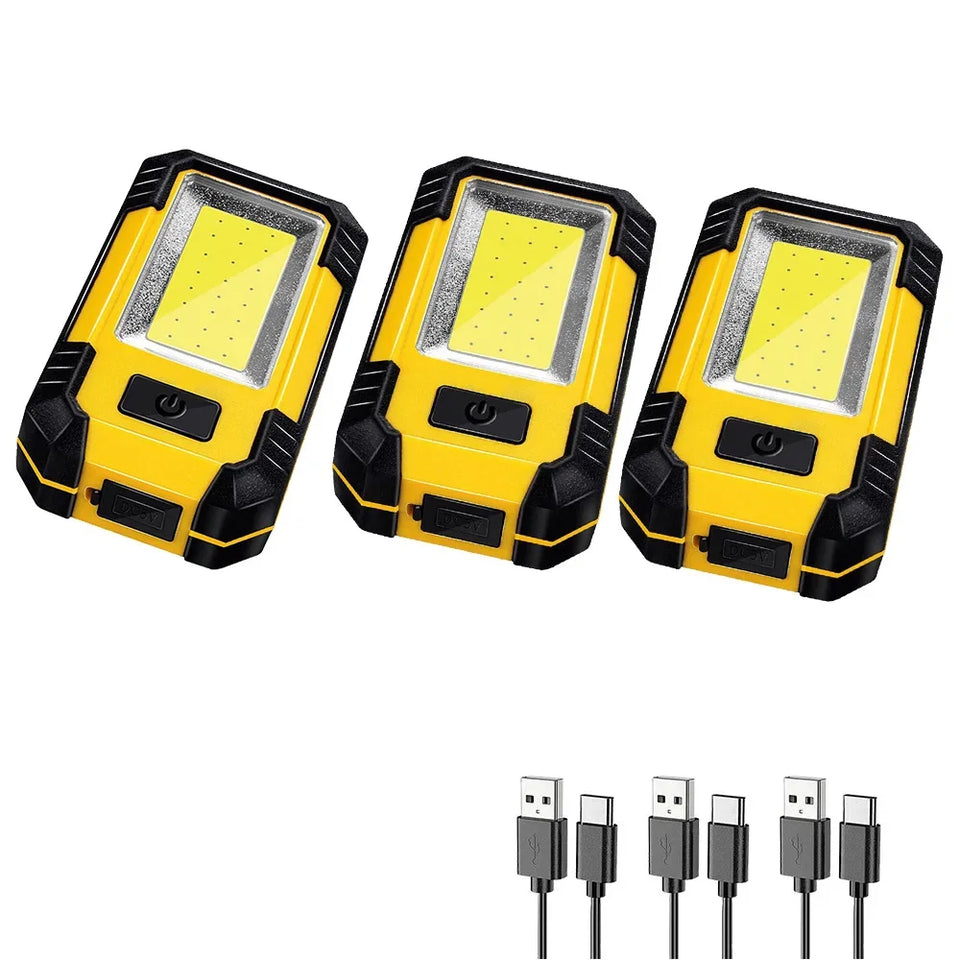 1-5PC COB Worklight USB Rechargeable LED Flashlight Power Bank 18650 Portable Camping Lamp with Magnet Waterproof Lantern 4000mA