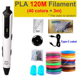 New 3D Printing Pen LCD Display Screen 1.75mm ABS/PLA 0.7mm Diameter Material Kids DIY Drawing Pen Christmas Birthday Gifts