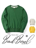 Retro Olive Green Heavy Terry Pullover Sweatshirt Trendy Brand Solid Color Long Sleeve Cotton Men's Loose Retro Trend