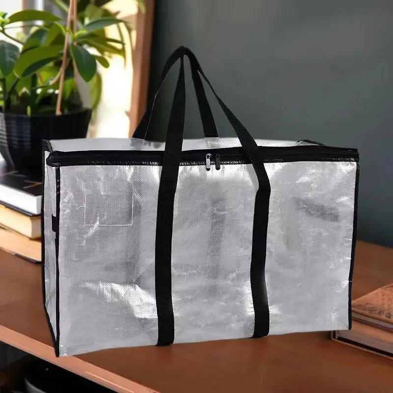 Large Capacity Closet Storage Bag; Sealed with Double Zipper, Transparent and Waterproof.